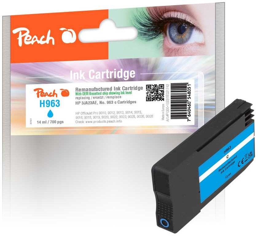 Patronë boje Peach HP 963C, Cyan, zëvendëson HP 963C 3JA23AE, për HP OfficeJet Pro 9010