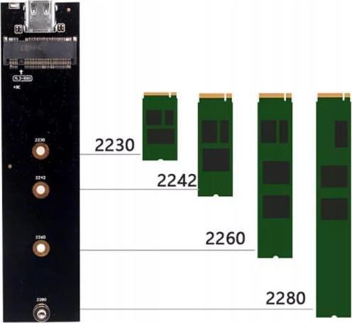 Enkoder për SSD M.2 në USB 3.0 NGFF SATA, alumini, i zi