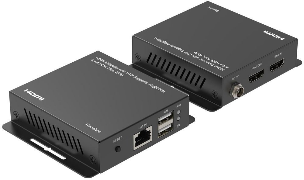 Extender HDMI Microconnect 4K 60Hz, transmetim në distancë, i zi