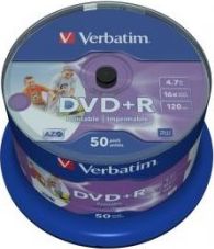 Set i CD DVD+R Verbatim 43512, 4.7GB, 16x, 50 copë