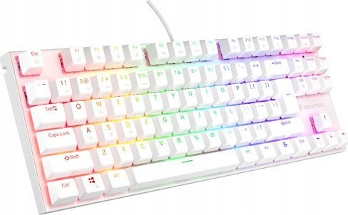 Tastierë Genesis Thor 303 TKL RGB Outemu Peach Silent, e bardhë