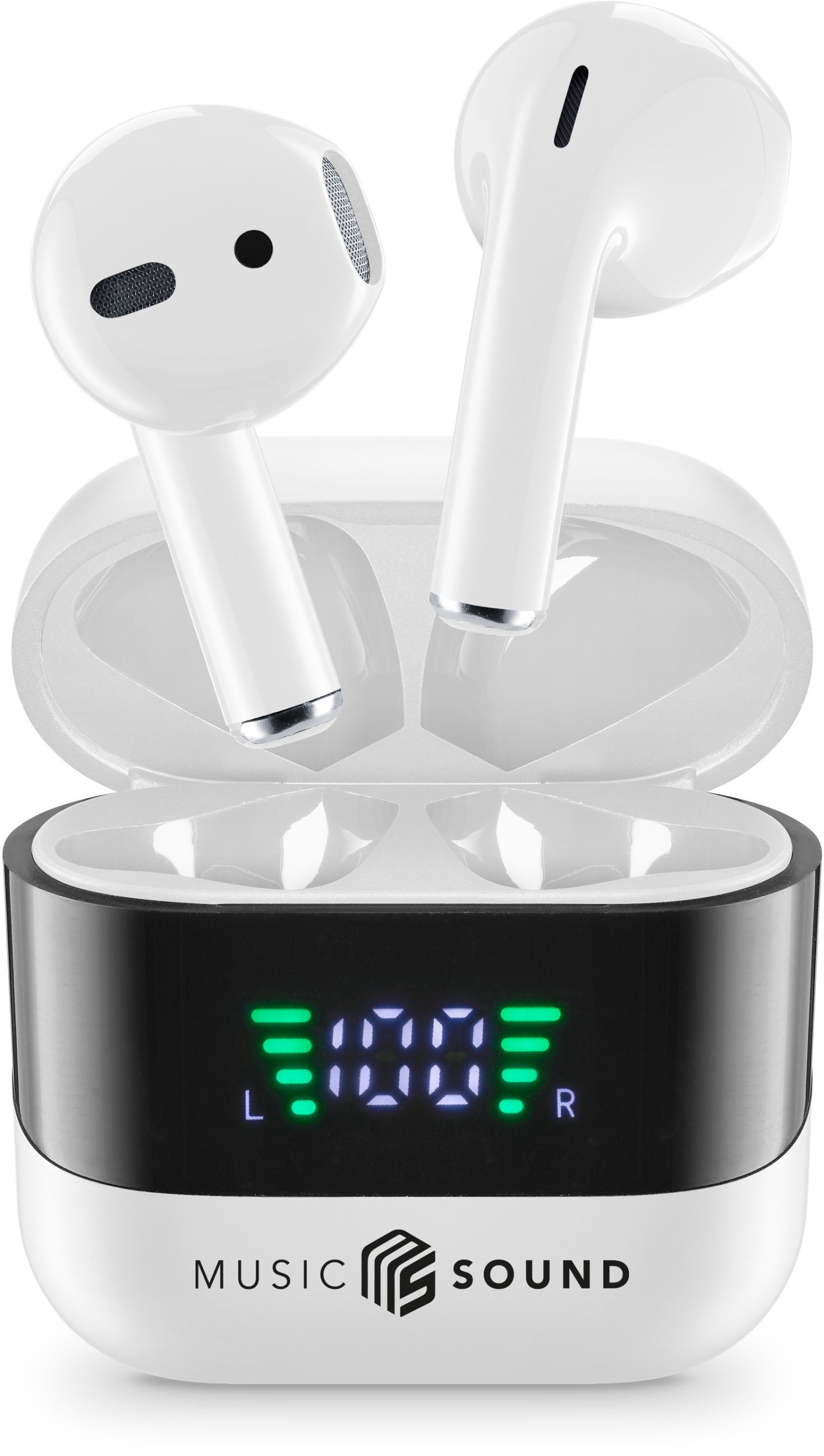 Kufje Bluetooth Cellularline Spark, pa tela, 30 orë, të bardha