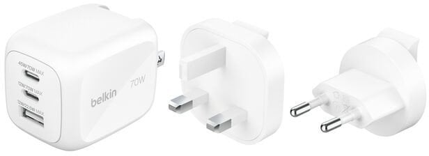 Ѕиден полнач Belkin BoostCharge Pro Universal, 70W, 3 порти, бел