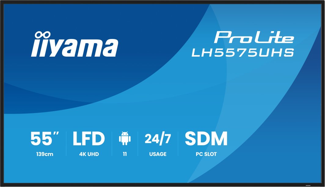 Ekran profesional Iiyama ProLite LH5575UHS-B2AG, 55", 4K UHD, i zi