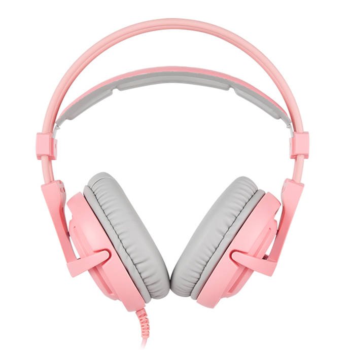 Kufje gaming Sades A6, 40mm, USB, rozë