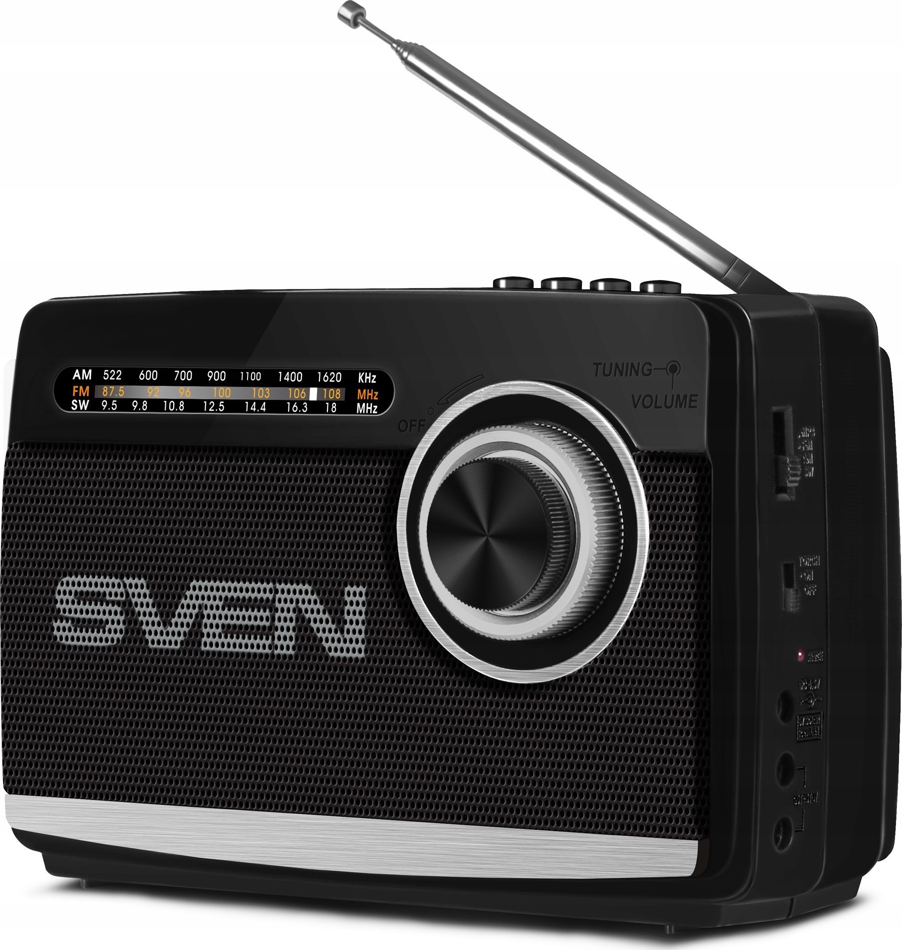 Radio portative Sven SRP-535, 3W, FM AM SW, e zezë