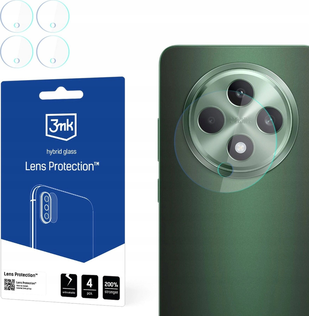 Mbrojtëse kamere 3MK për Oppo Reno 12 F, set 4 copë, transparente