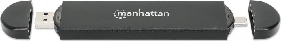 Kuti e jashtme për SSD Manhattan, USB 3.2 Gen2, M.2 NVMe SATA, e zezë