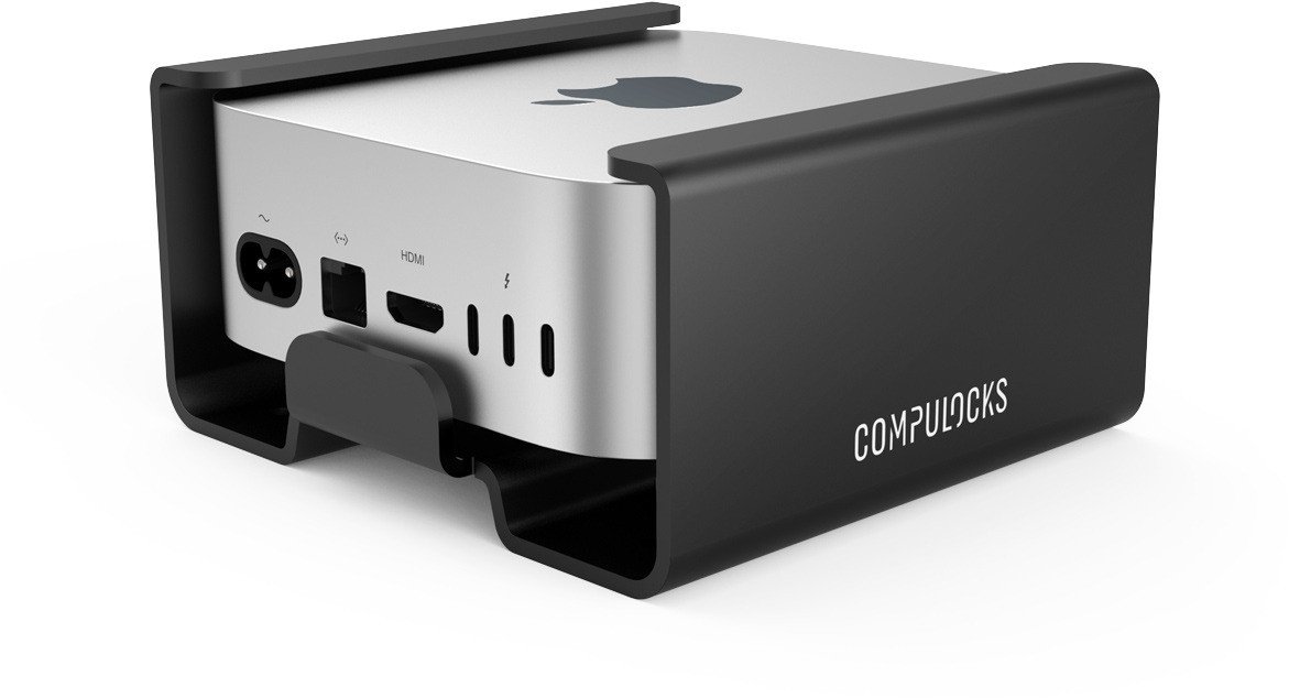 Mbajtëse sigurie për Mac mini M4 2024, alumini, me bravë, argjendtë