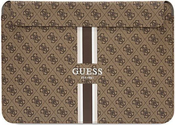 Këllëf laptopi Guess Stripes Sleeve, 14", lëkurë ekologjike, i zi