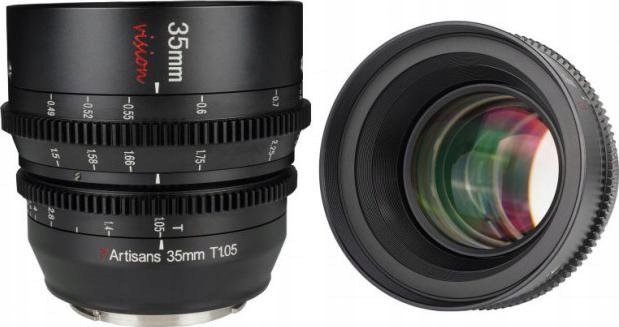Objektiv kinematografik 7artisans Vision 35mm T1.05, për Sony E, i zi