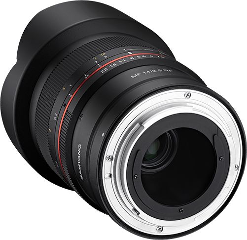 Objektiv Samyang MF 14mm f/2.8 për Canon RF, f/2.8, ultra këndor, i zi