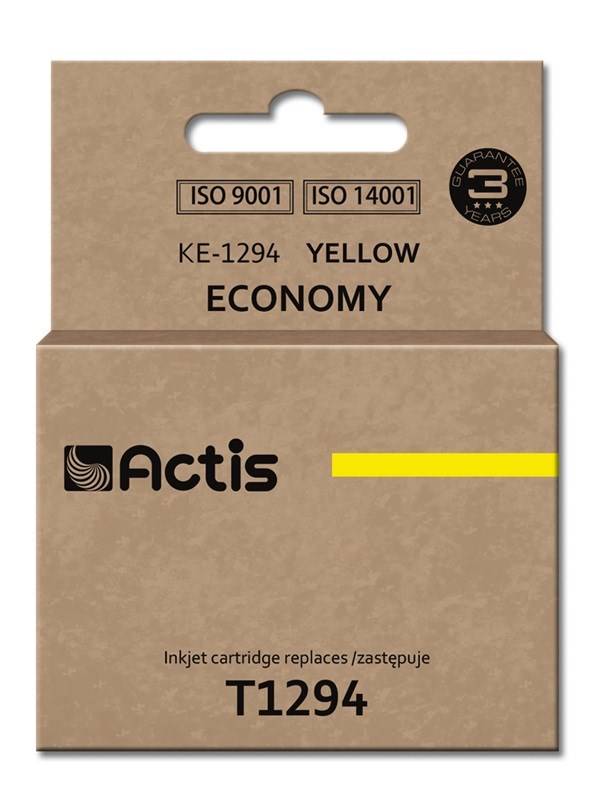 Ngjyrë për printer Actis KE-1294 (zëvendësim për Epson T1294), 15 ml, e verdhë
