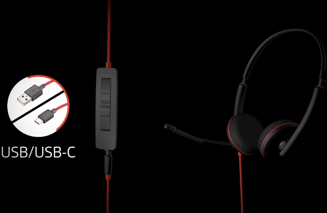 Kufje Poly Blackwire C3210, on ear, USB C, e zezë