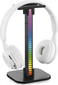 Mbajtëse për kufje Mozos D11, RGB, plastike, e zezë