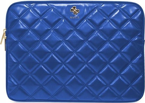 Mbulesë laptopi Guess Quilted 4G, 14", lëkurë ekologjike, blu