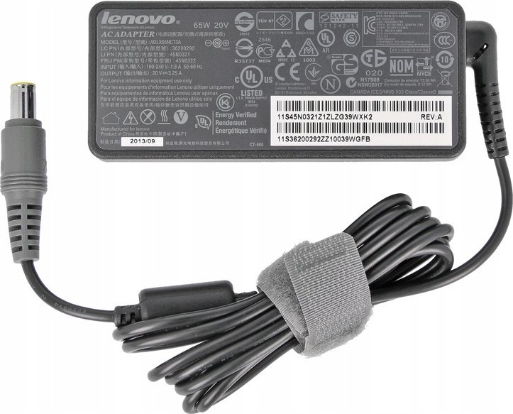 Adapter karikues Lenovo AC 65W, lidhje rrethore, i zi