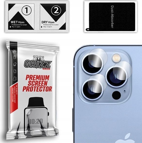 Xham mbrojtës kamerë GrizzGlass HybridGlass për vivo iQOO Z7x, paketë 2 copë, transparent