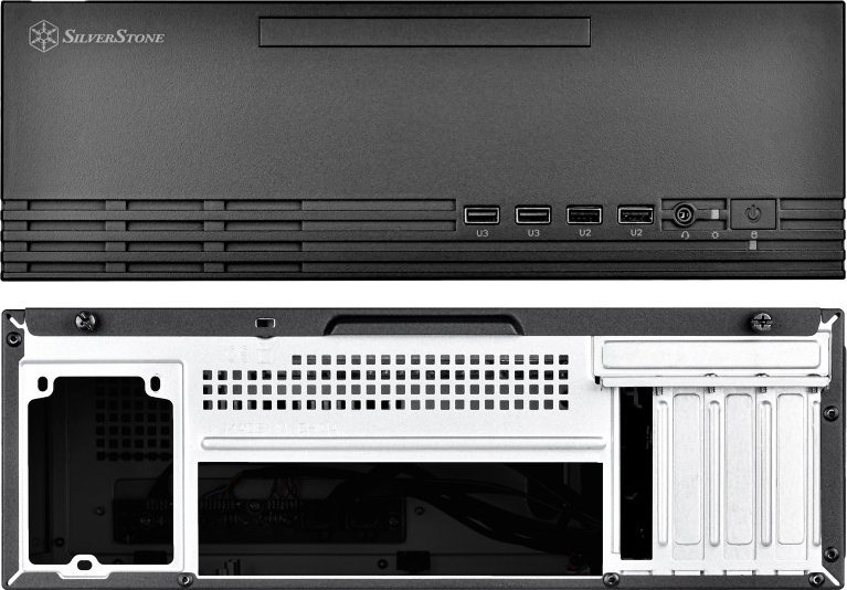 Kasa kompjuterike SilverStone Milo ML11B, Mini ITX, profil i ulët, e zezë