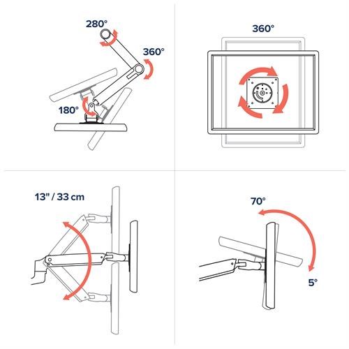 Krah montimi për dy monitorë Ergotron LX, 27", i zi 