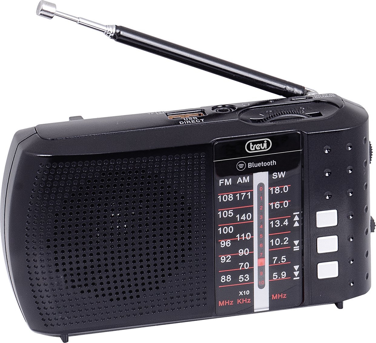 Radio portative Trevi RA7F20 BT SD, 3 banda, Bluetooth, e zezë