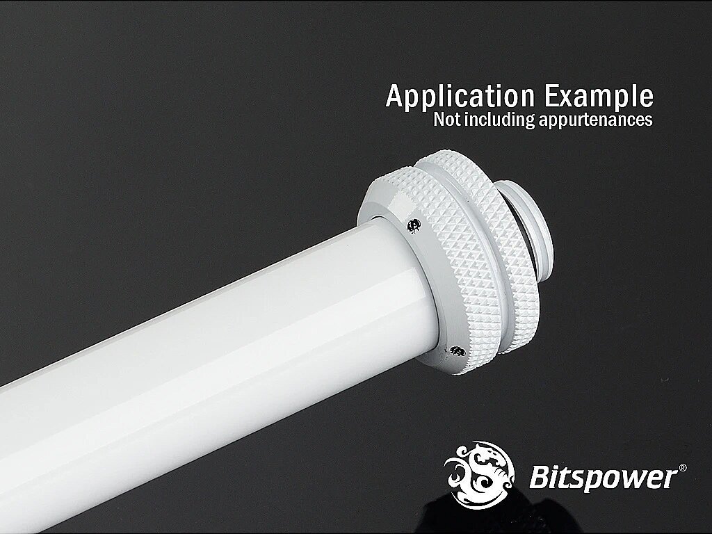 Tub i fortë për ujëftohje Bitspower None Chamfer, bronz 16mm OD, 500mm, i bardhë