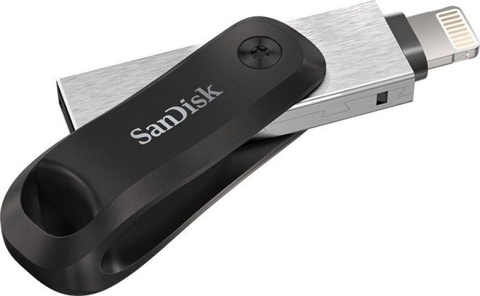 USB SanDisk iXpand Go, 256GB, Lightning dhe USB 3.2, zi argjend