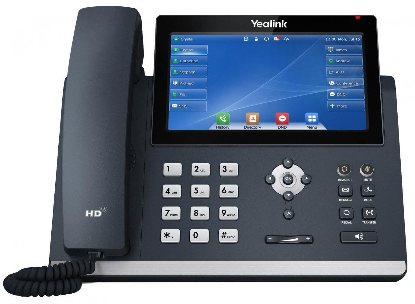 Telefon IP Yealink SIP T48U, ekran me prekje 7", 16 linja SIP, gri Classic