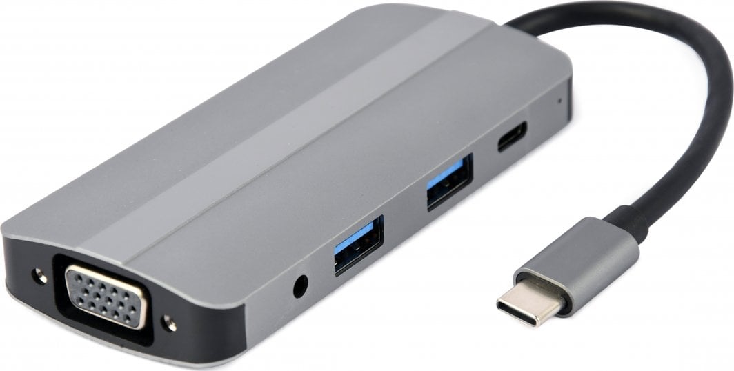Docking Station Gembird USB-C, i hirtë