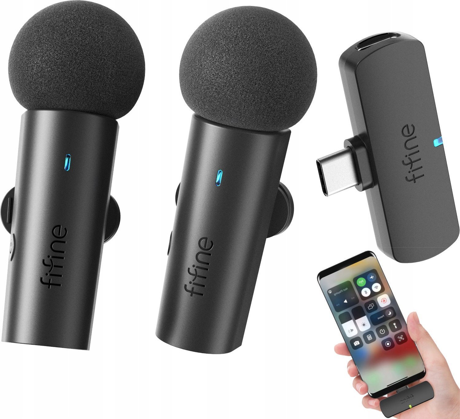 Mikrofon wireless Fifine M8, 2.4GHz, 2 mikrofona, për telefon dhe kamera