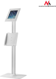 Qëndrim dyshemeje për tablet Maclean MC-724, për iPad 2 3 4 Air Air 2 Pro 9.7", me hapësirë për katalogë, i bardhë