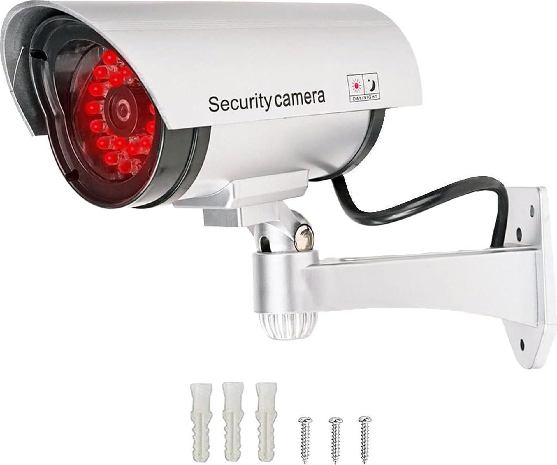 Kamerë dummy tubolare Silver AT-2B-S, 30 LED, argjendtë