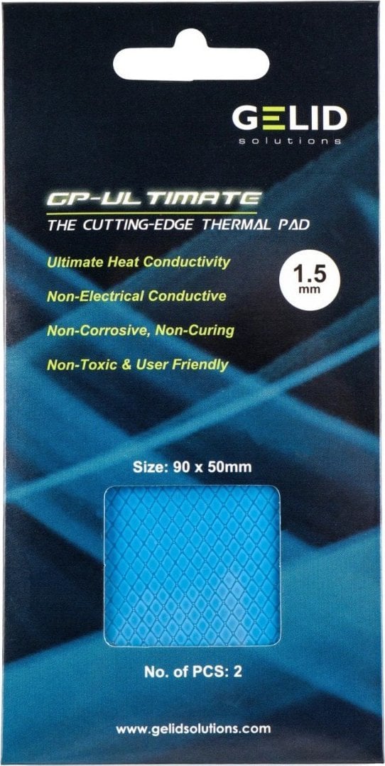 Pad termik Gelid Solutions GP-Ultimate, 90x50x1.5mm, paketim 2 copë, blu