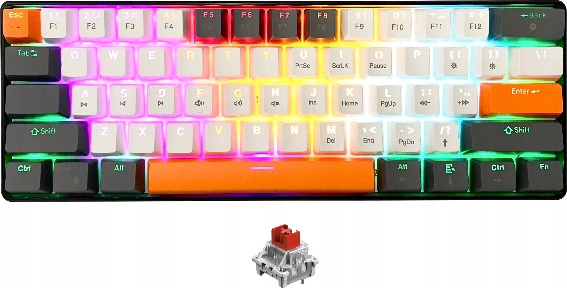 Механичка тастатура Media-Tech Zone 61 MT1258, 61 копчиња, RGB, црна