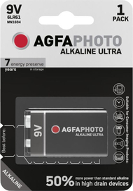 Bateri AgfaPhoto Ultra 6LR61, 9V, alkaline, 1 copë