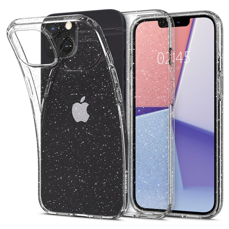Mbështjellës për iPhone 13 Spigen Liquid Crystal Glitter, transparent
