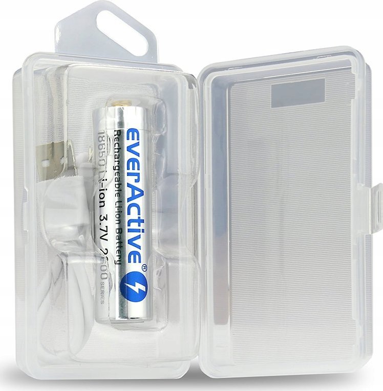 Bateri rikarikueshme EverActive 18650, 2600mAh, Li ion 3.7V, me micro USB