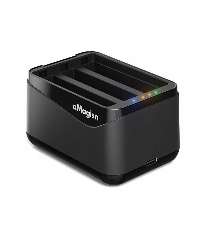 USB полнач Puluz aMagisin TBD06060566, за 3 батерии Insta360 X5, USB C, црн