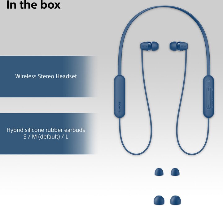 Dëgjuese Sony WI-C100, të kaltra