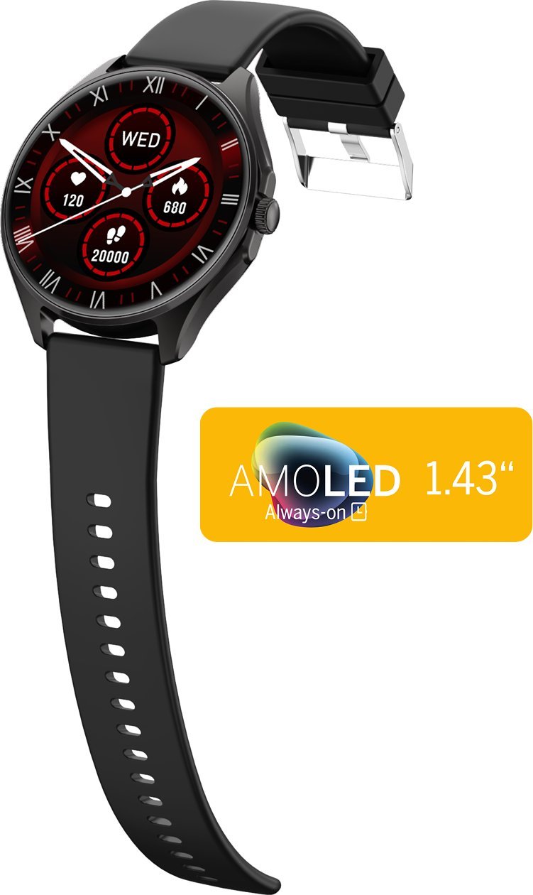 Orë inteligjente Beafon SmartWatch 402, AMOLED, GPS, e zezë