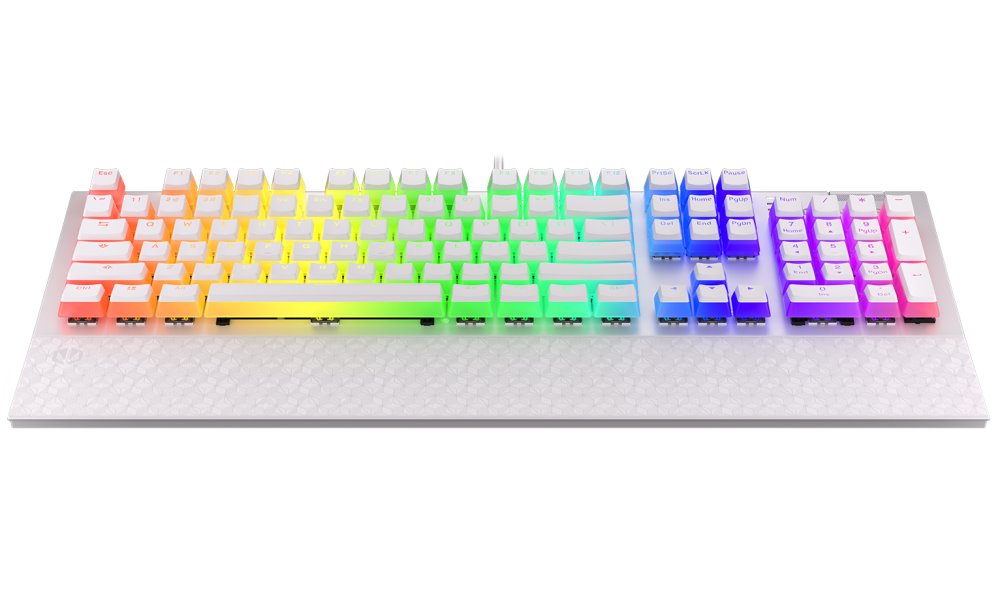 Tastierë mekanike ENDORFY Omnis Pudding Onyx White, QWERTY, Kailh Brown RGB, e bardhë