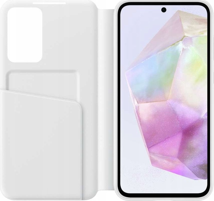 Këllëf mbrojtës Samsung Clear View për Galaxy A35 5G, me dritare, i bardhë