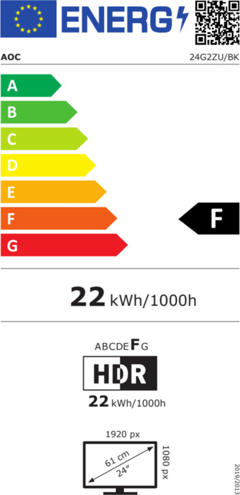 [OUTLET] Monitor AOC 24G2ZU - LED 23.8", Full HD, i zi				