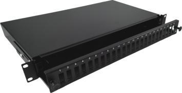 Оптички панел Alantec FOP-1U-24SCD-C, 24 SC дуплекс порти, за 19" рек, црн