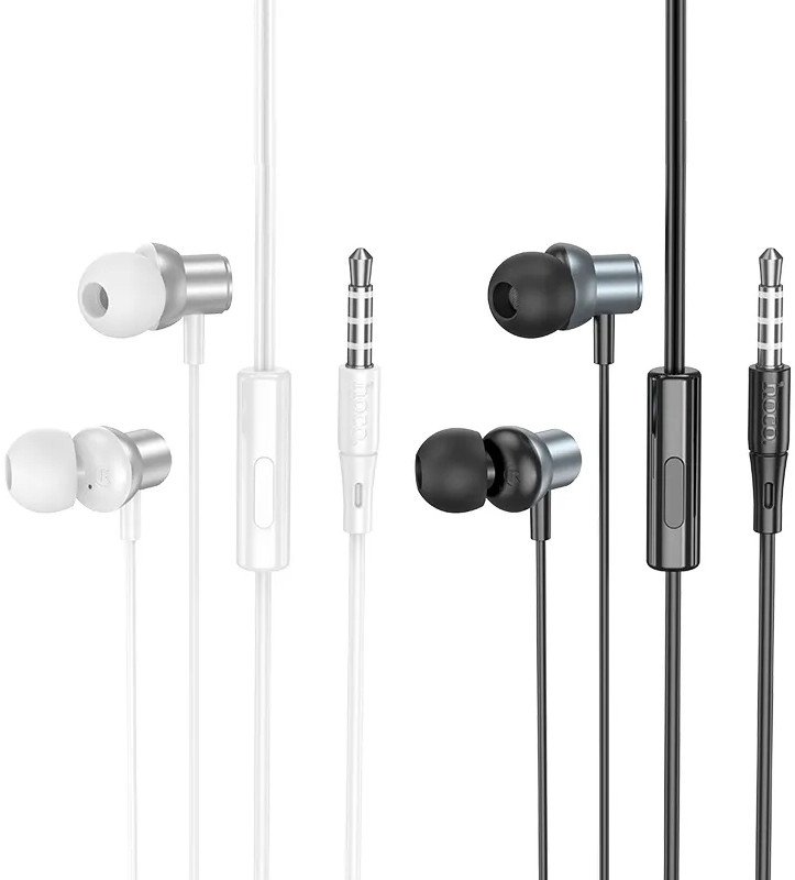 Жичани слушалки Hoco M110, 3.5 mm приклучок, со микрофон, метално сиви