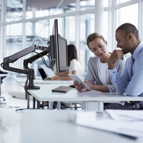 Krah montimi për dy monitorë Ergotron LX, 27", i zi