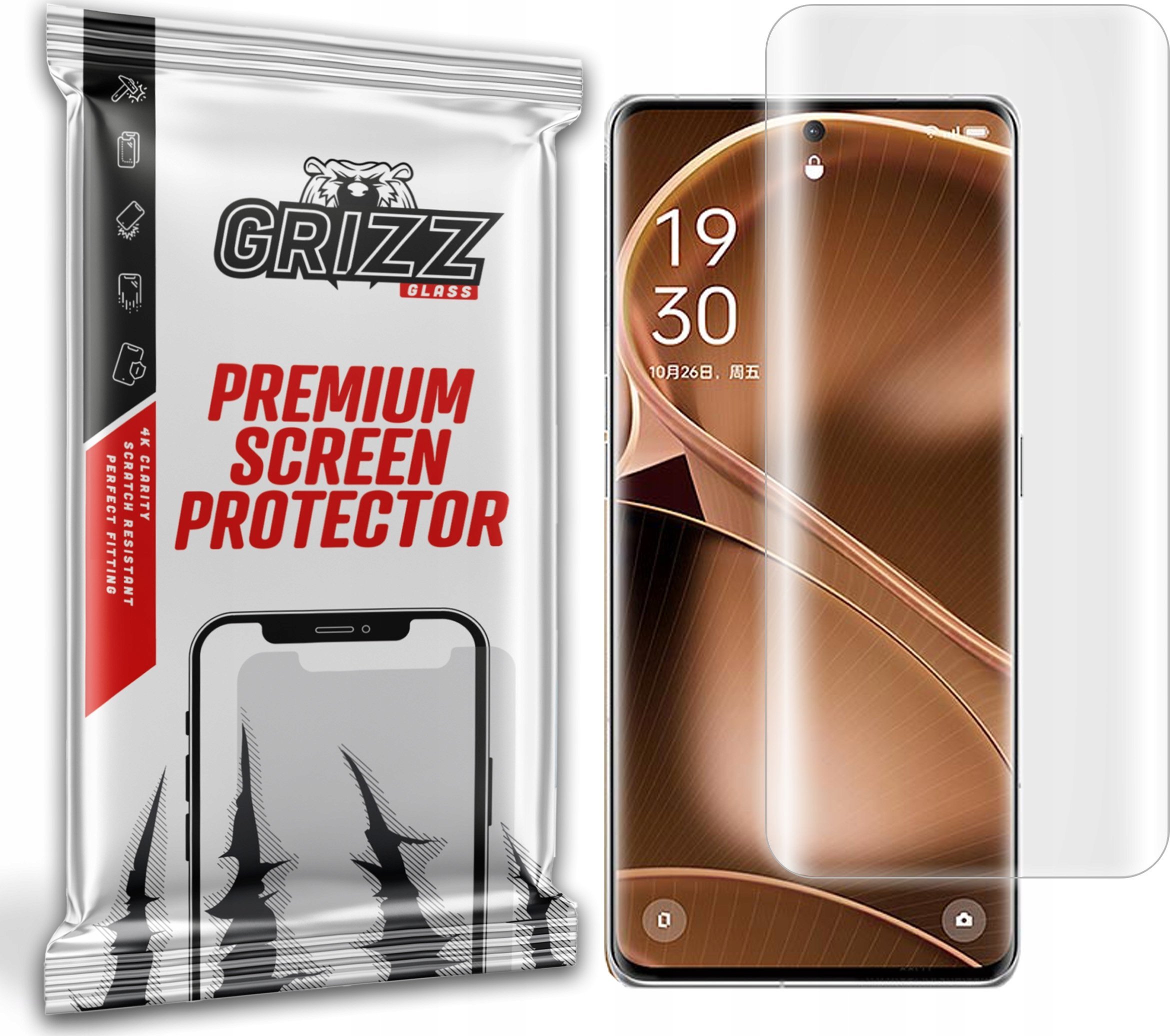 Fletë mbrojtëse ekrani GrizzGlass Hydrofilm, për Oppo Find X, hydrogel, transparente