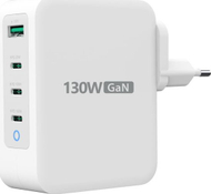 Karikues GaN J5create JUP43130E, 130W, 4 porta USB C dhe USB A, i bardhë
