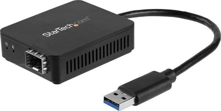Адаптер USB во оптичко влакно StarTech.com, USB 3.0 во SFP Gigabit, компактен, црн