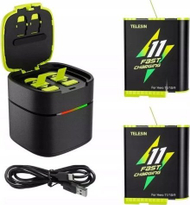 Karikues Telesin me dy bateri për GoPro Hero 11 10 9 Black, 1750mAh, USB C, i zi